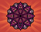 Desenho Mandala para a concentração pintado por Karmem 