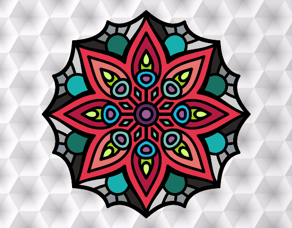 Desenho Mandala simetria simples pintado por TEIA1972