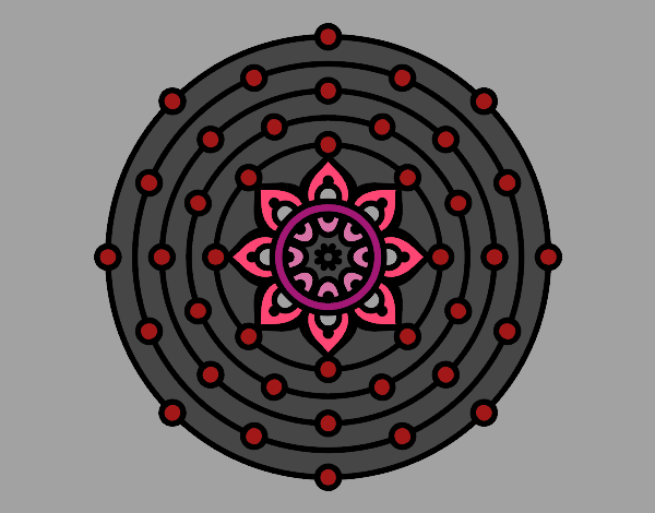Desenho Mandala sistema solar pintado por Karmem 