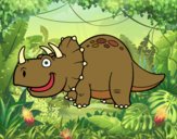 Desenho Dinossauro Tricerátopo pintado por Zayn