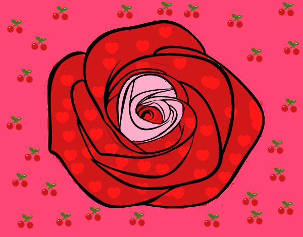 Desenho Flor de rosa pintado por carlaleoa