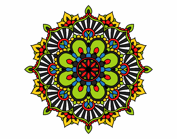 Desenho Mandala flash floral pintado por MI10