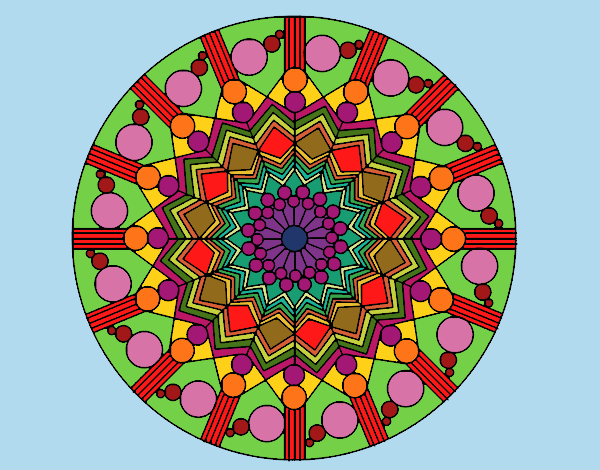 Desenho Mandala flor com círculos pintado por CRIADO