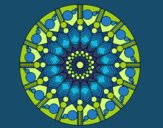 Desenho Mandala flor com círculos pintado por MI10
