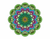 Desenho Mandala flor e folhas  pintado por jmario