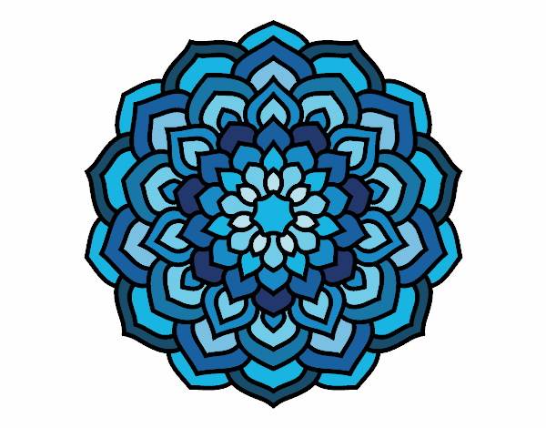 Desenho Mandala pétalas de flores pintado por MI10
