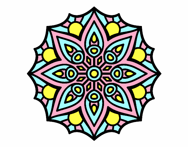 Desenho Mandala simetria simples pintado por jujutop