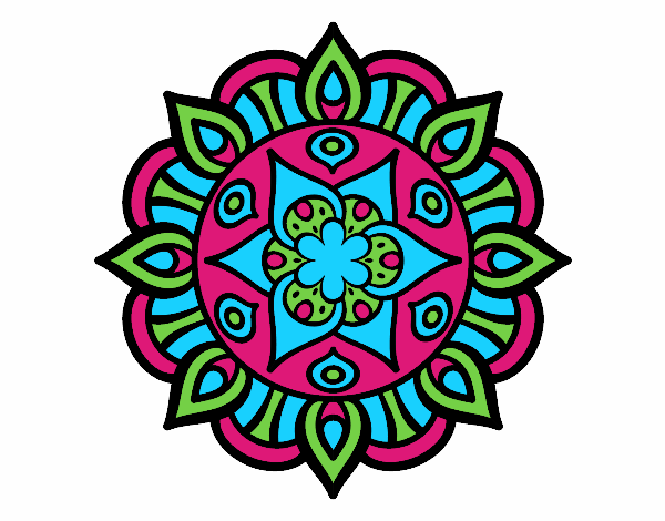 Desenho Mandala vida vegetal pintado por jujutop