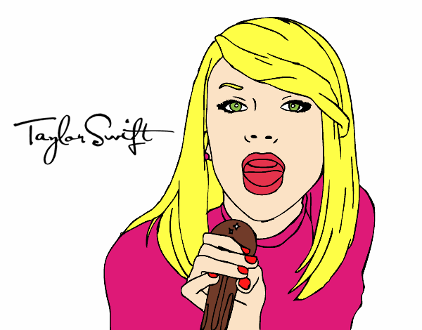 Desenho Taylor Swift cantando pintado por leticia222