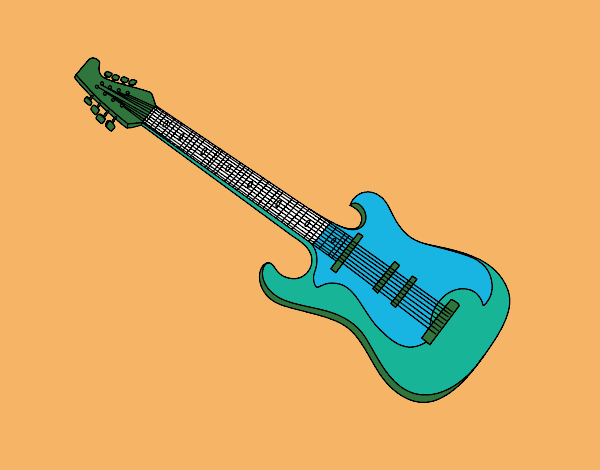 Desenho Uma guitarra elétrica pintado por Marya