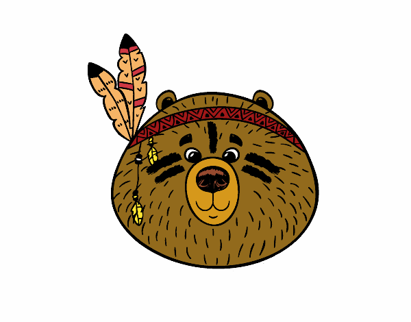 Desenho Urso índio pintado por IsaBellota