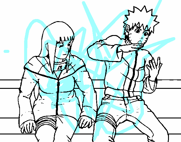 desenho Naruto e Hinata para colorir