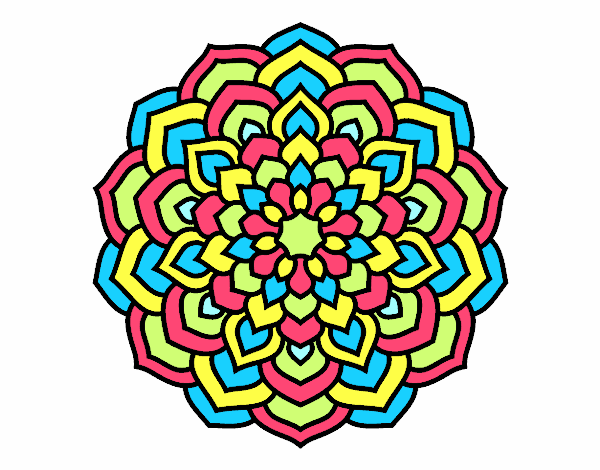 Desenho Mandala pétalas de flores pintado por jujutop