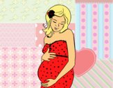 Desenho Mulher gravida feliz pintado por Guiguinha9