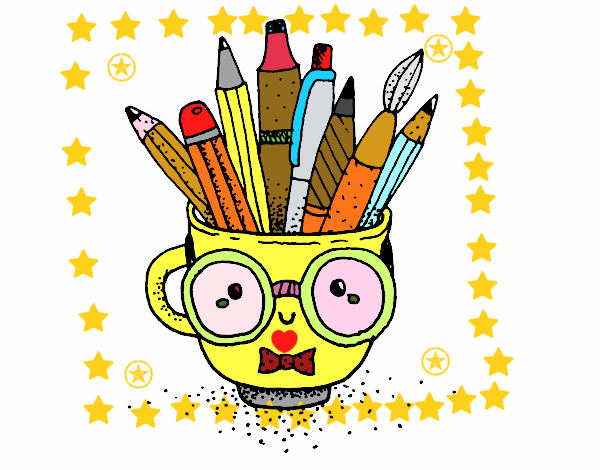 Desenho Copo animado com lápis pintado por Gerli