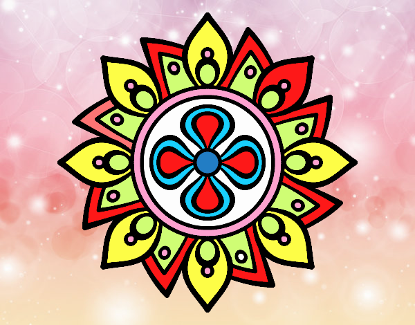 Desenho Mandala flor simple pintado por VOVOTERESA