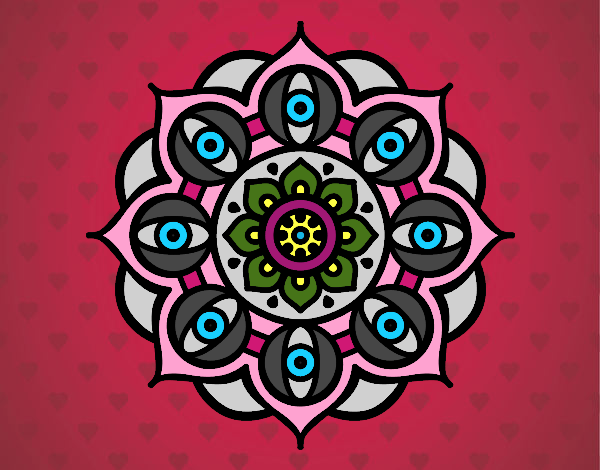 Desenho Mandala olhos pintado por fernandaar