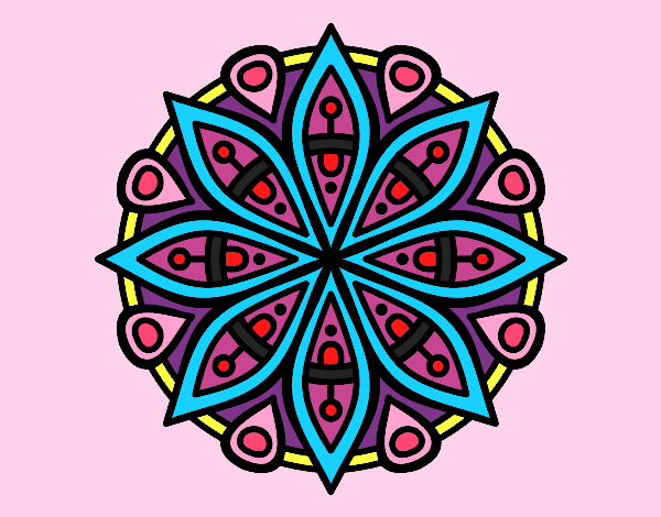 Desenho Mandala para a concentração pintado por fernandaar