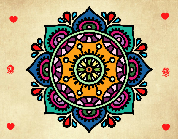 Desenho Mandala para relaxar pintado por Amandandin
