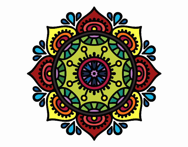 Desenho Mandala para relaxar pintado por TEIA1972