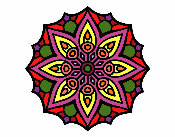 Desenho Mandala simetria simples pintado por Gerli