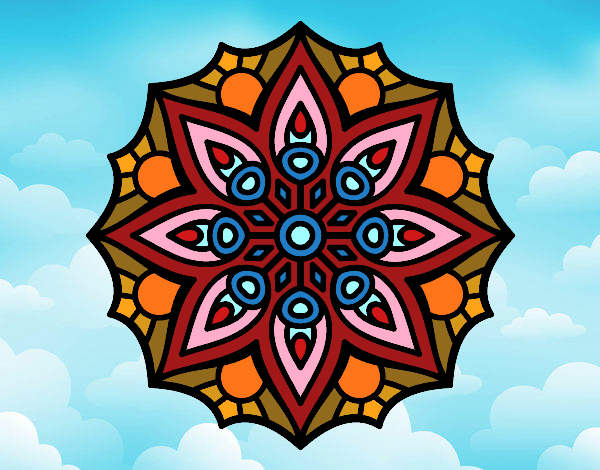 Desenho Mandala simetria simples pintado por Marya