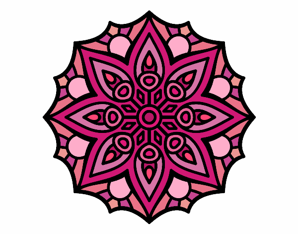 Desenho Mandala simetria simples pintado por thauis