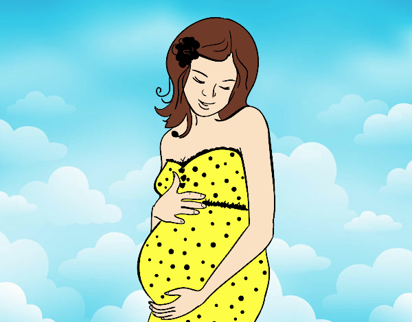 Mulher gravida feliz