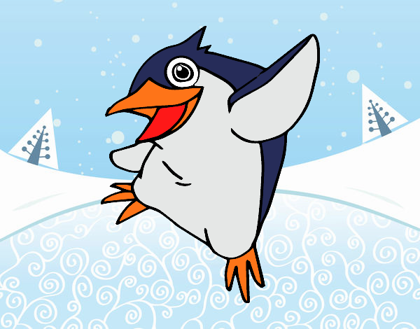 Desenho Pinguim-azul pintado por guaxinim