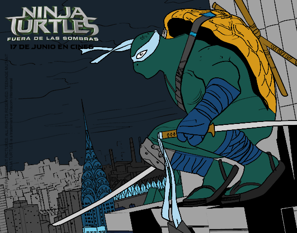 Desenho Leonardo Ninja Turtles pintado por Isadoran