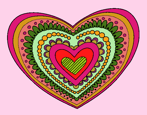 Desenho Mandala coração pintado por CRIADO