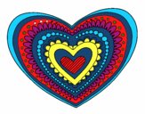 Desenho Mandala coração pintado por thauis