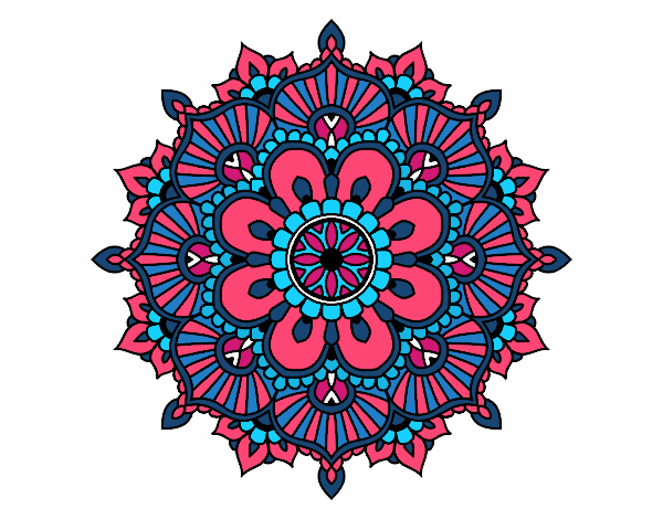 Desenho Mandala flash floral pintado por thauis