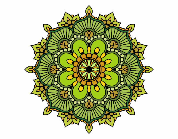 Desenho Mandala flash floral pintado por janett