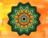 Desenho Mandala flores de girassol pintado por dinhaaaaaa