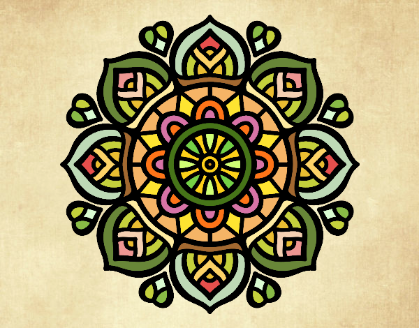 Desenho Mandala para a concentração mental pintado por Lemaro