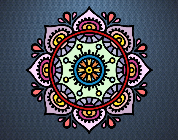 Desenho Mandala para relaxar pintado por Lemaro
