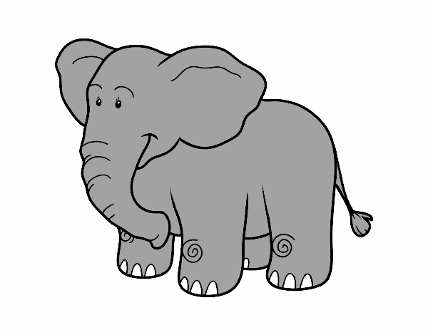Desenho Um elefante Africano pintado por tyty
