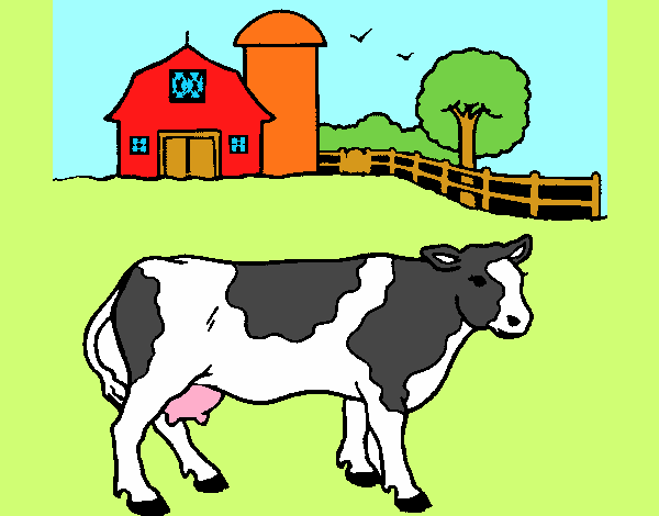 Desenho Vaca a pastar pintado por ameireles