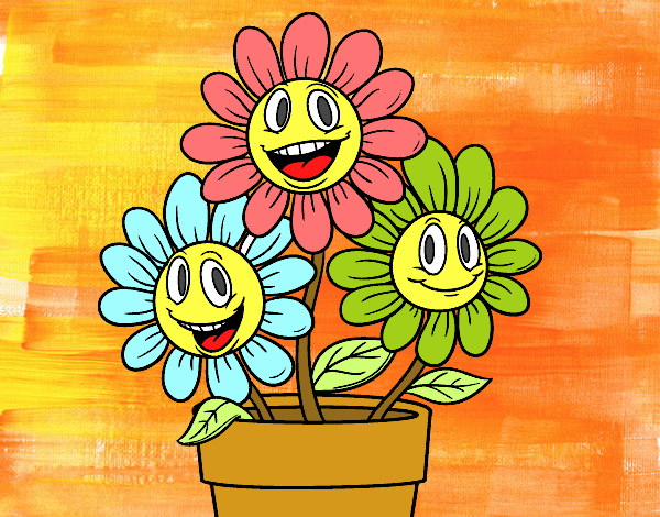 Desenho Vaso de flores pintado por ameireles