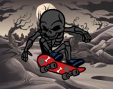 Desenho Esqueleto Skater  pintado por Danievi