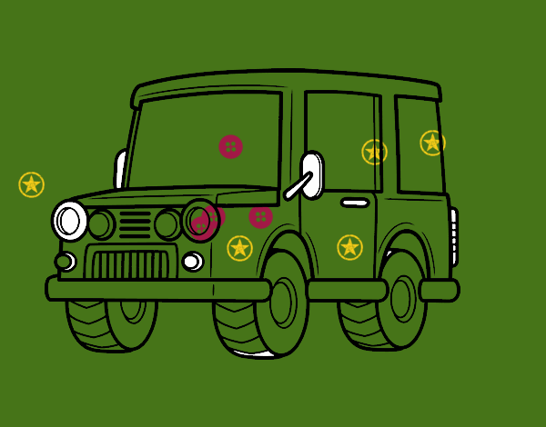Desenho Jeep fora de estrada pintado por Danievi