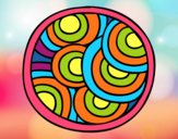 Desenho Mandala circular pintado por dinhaaaaaa