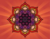 Desenho Mandala flor de fogo pintado por fernandaar