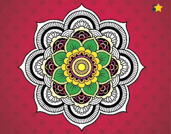 Desenho Mandala flor oriental pintado por jmario