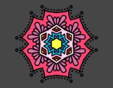 Desenho Mandala flor simétrico pintado por fernandaar