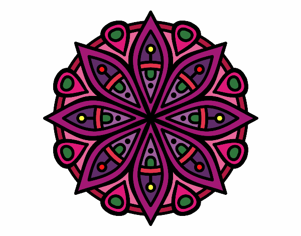 Desenho Mandala para a concentração pintado por sara233