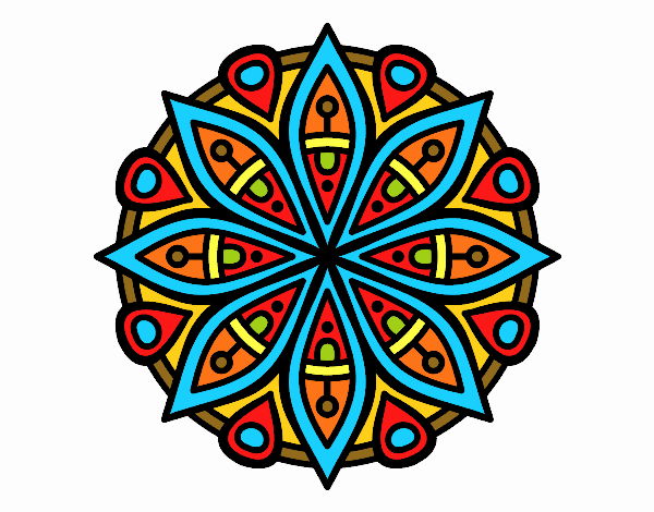 Desenho Mandala para a concentração pintado por VOVOTERESA