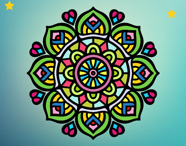 Desenho Mandala para a concentração mental pintado por jmario