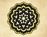Desenho Mandala pétalas de flores pintado por dinhaaaaaa
